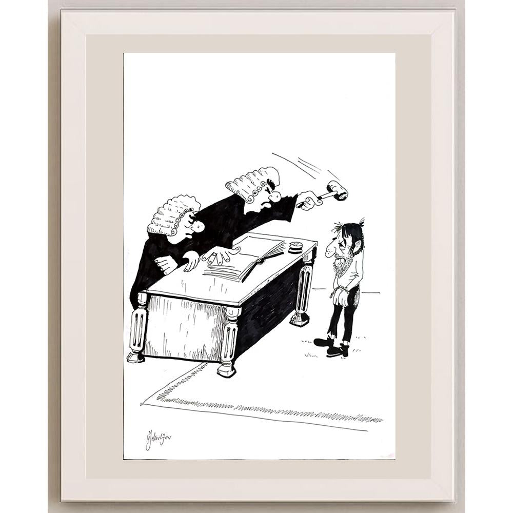 Miroslav Jakovljev 29x21cm Orijinal Karikatür BOD04812