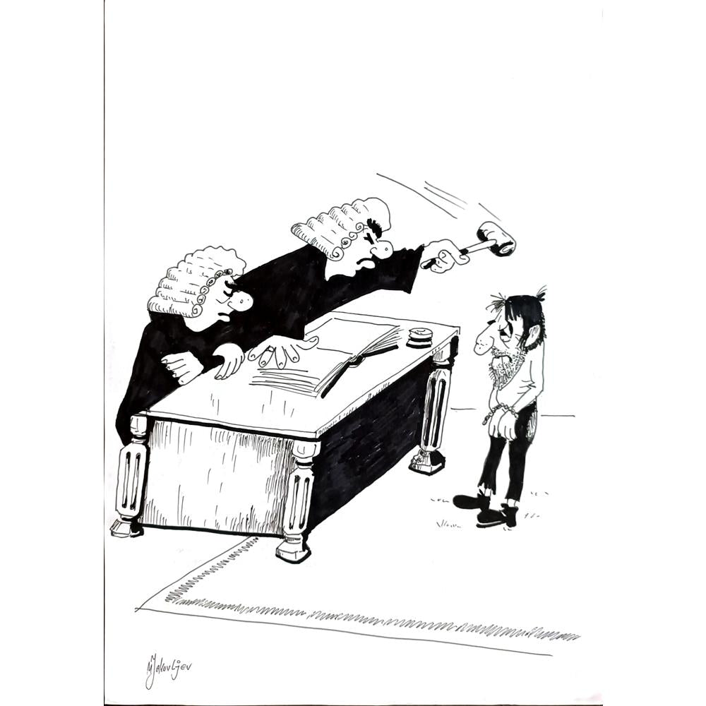 Miroslav Jakovljev 29x21cm Orijinal Karikatür BOD04812