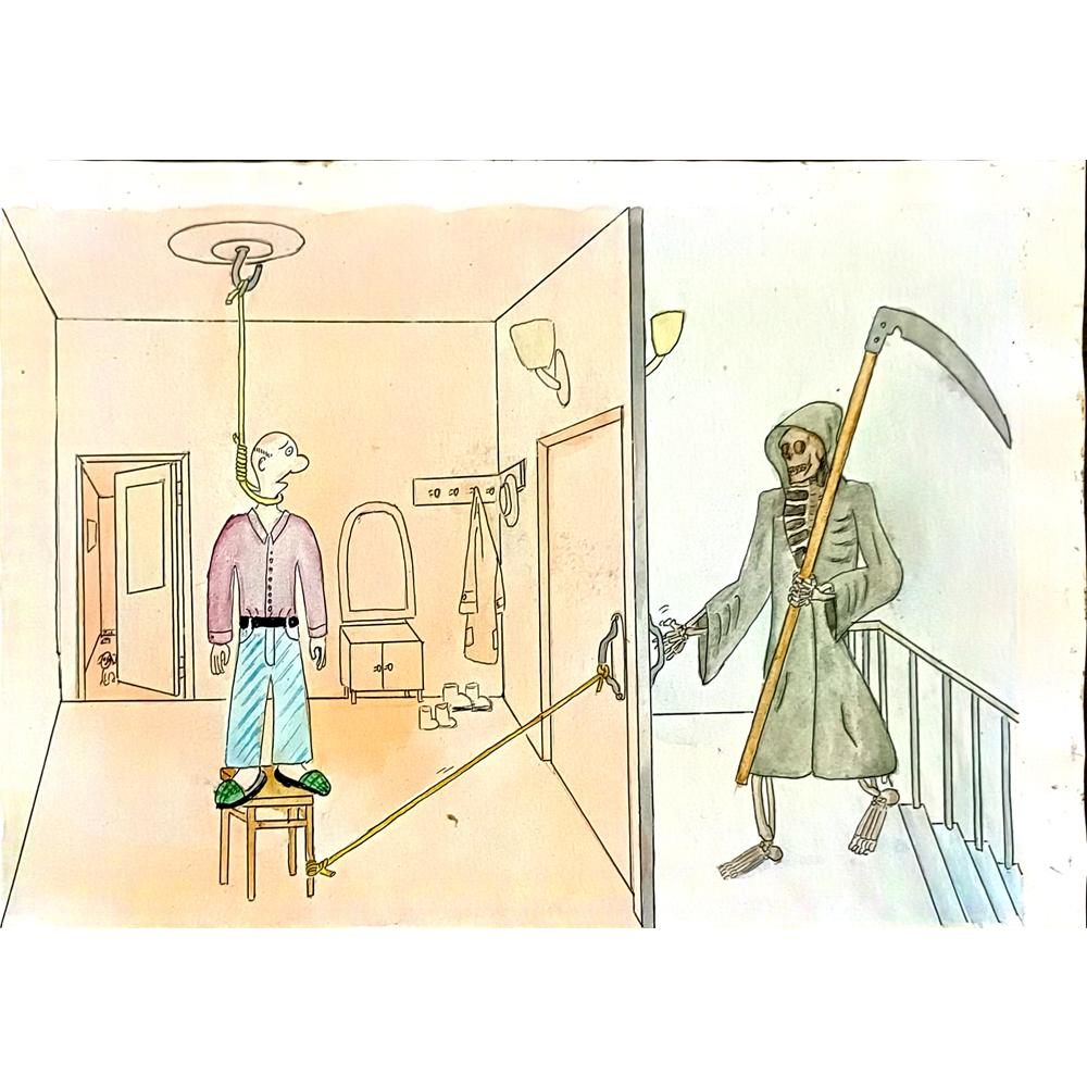 Sergey Lenshin 29x21cm Orijinal Karikatür BOD04815