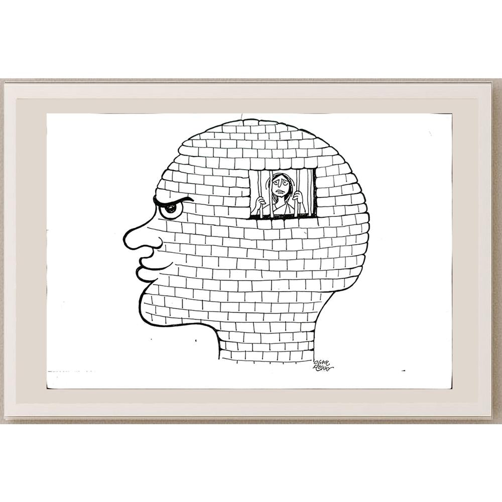 Syam Mohan 29x21cm Orijinal Karikatür BOD04816