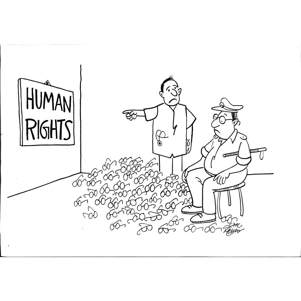 Syam Mohan 29x21cm Orijinal Karikatür BOD04818