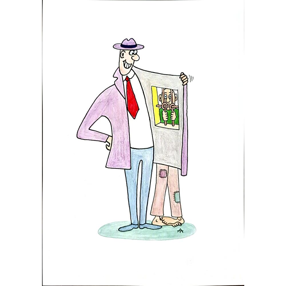 Alexei Talimonov 29x21cm Orijinal Karikatür BOD04827