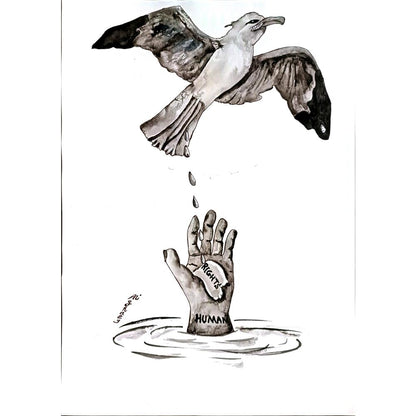 Ali Aghaeyi 29x21cm Orijinal Karikatür BOD04832