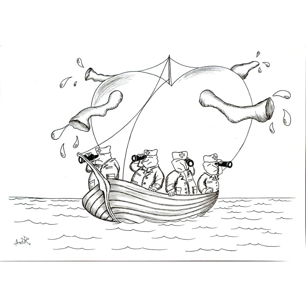 Adrian Rus 29x21cm Orijinal Karikatür BOD04838