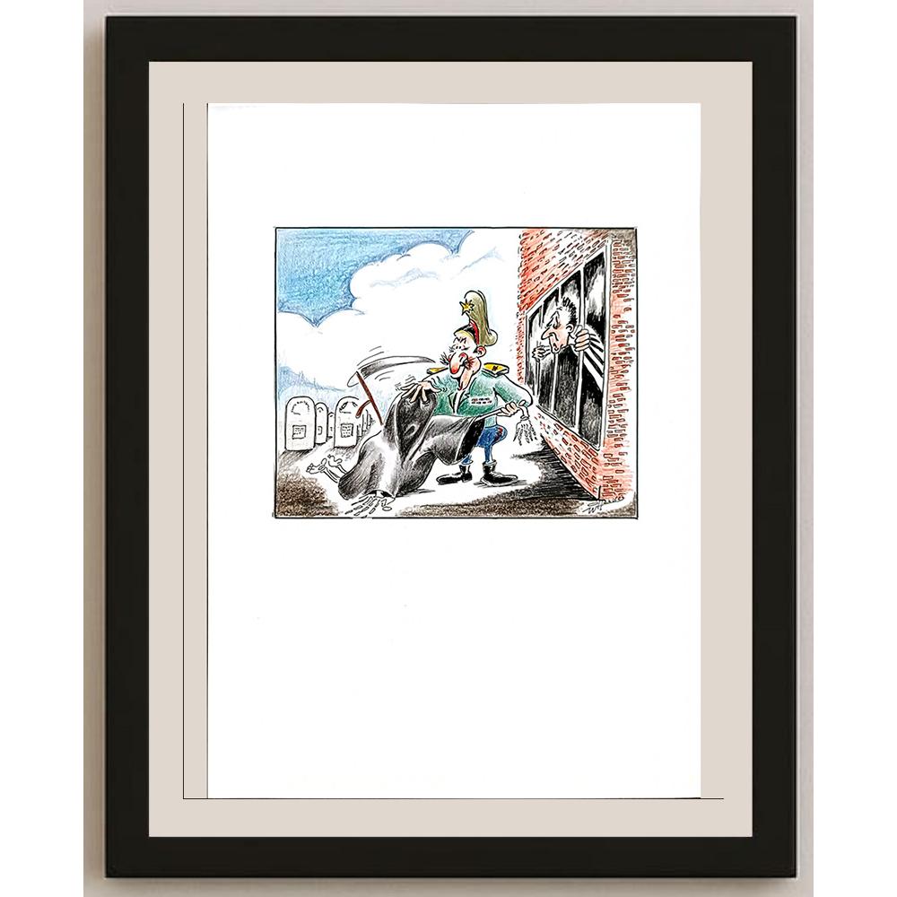 Willem Henkes 29x21cm Orijinal Karikatür BOD04841