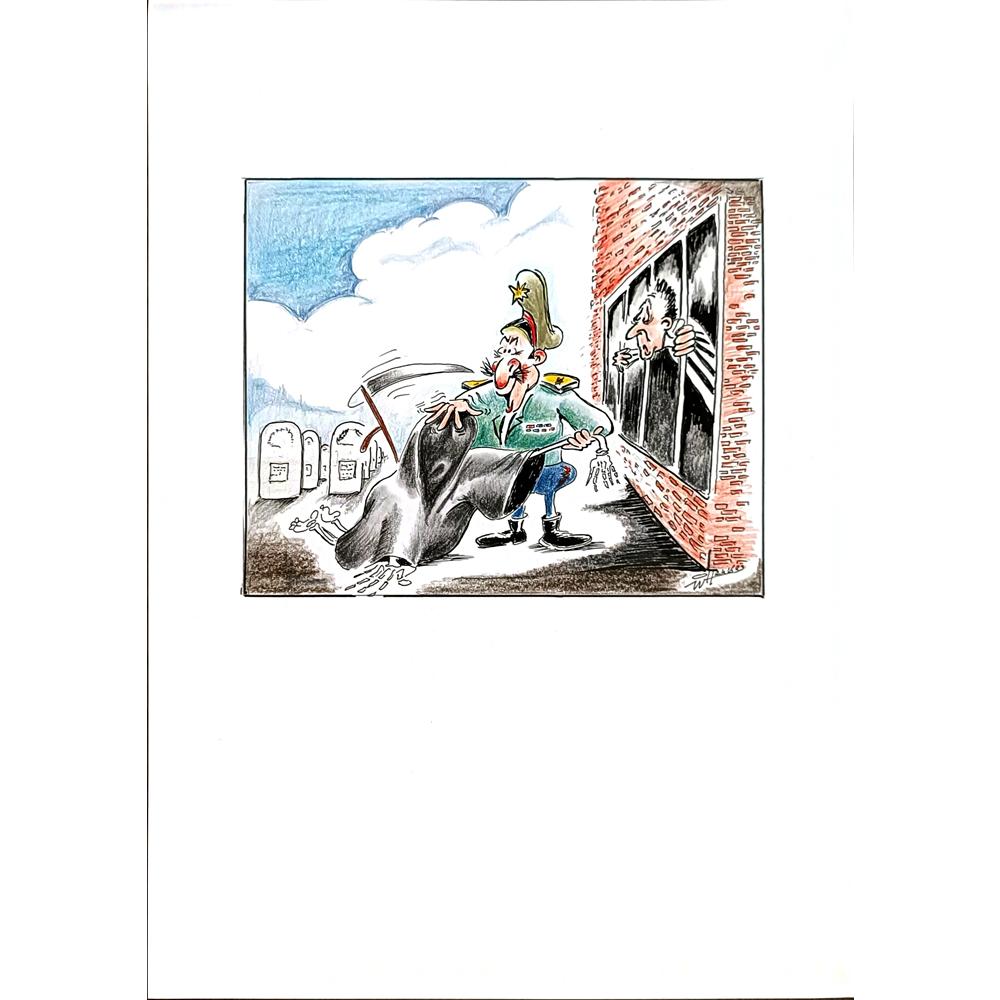 Willem Henkes 29x21cm Orijinal Karikatür BOD04841