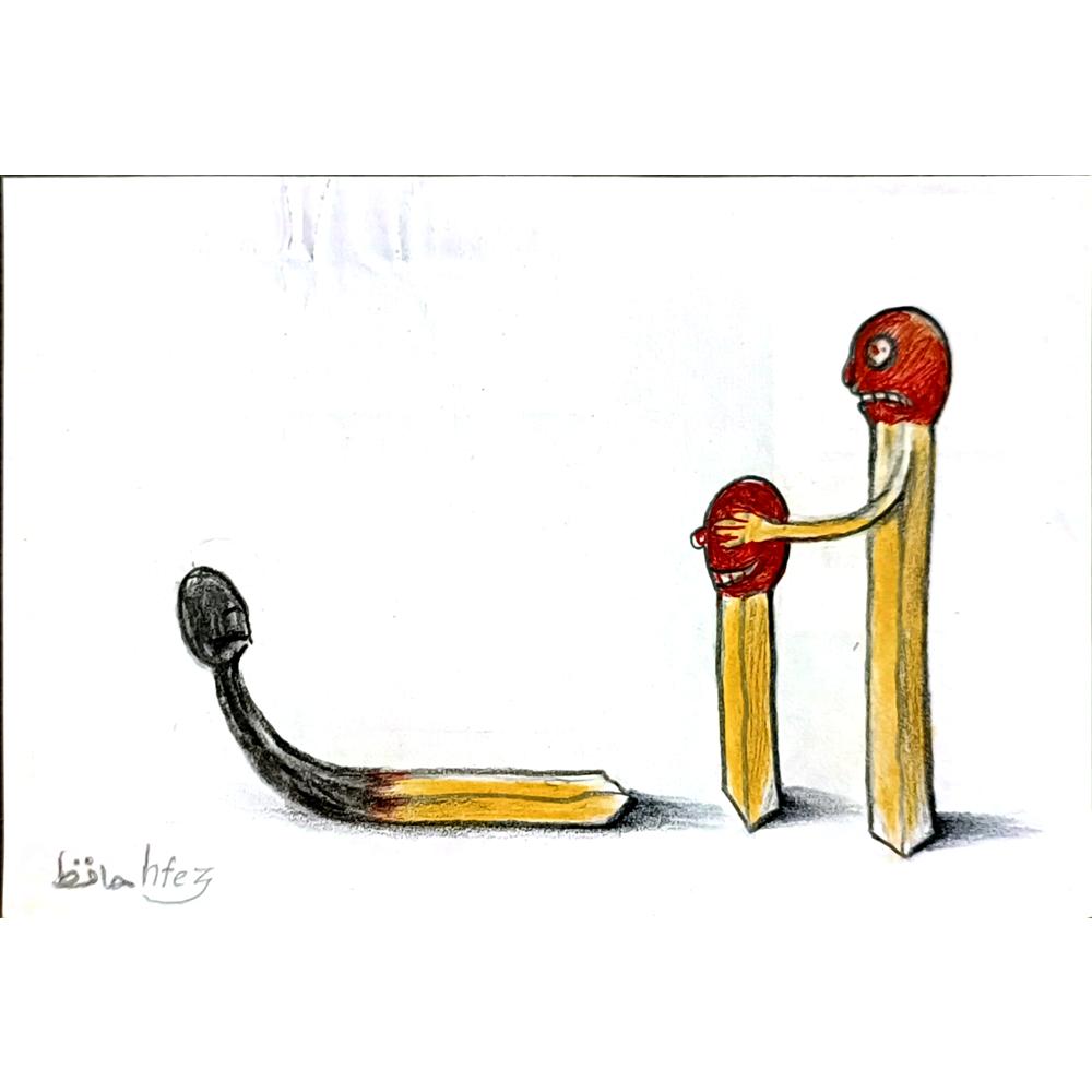 Hafez Baba 18x12cm Orijinal Karikatür BOD04844