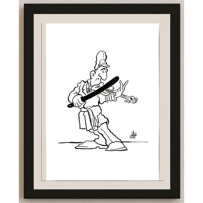 Nikola Otas 29x21cm Orijinal Karikatür BOD04852