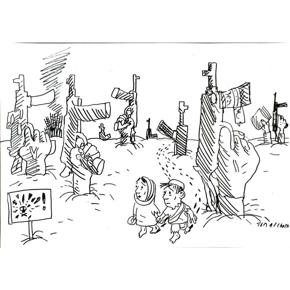 Jan Tomaschoff 29x21cm Orijinal Karikatür BOD04856
