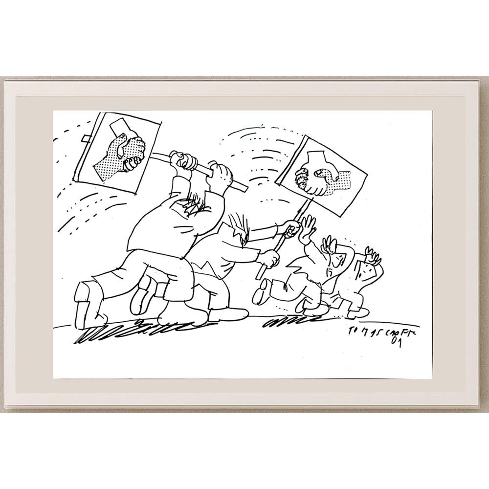 Jan Tomaschoff 29x21cm Orijinal Karikatür BOD04858