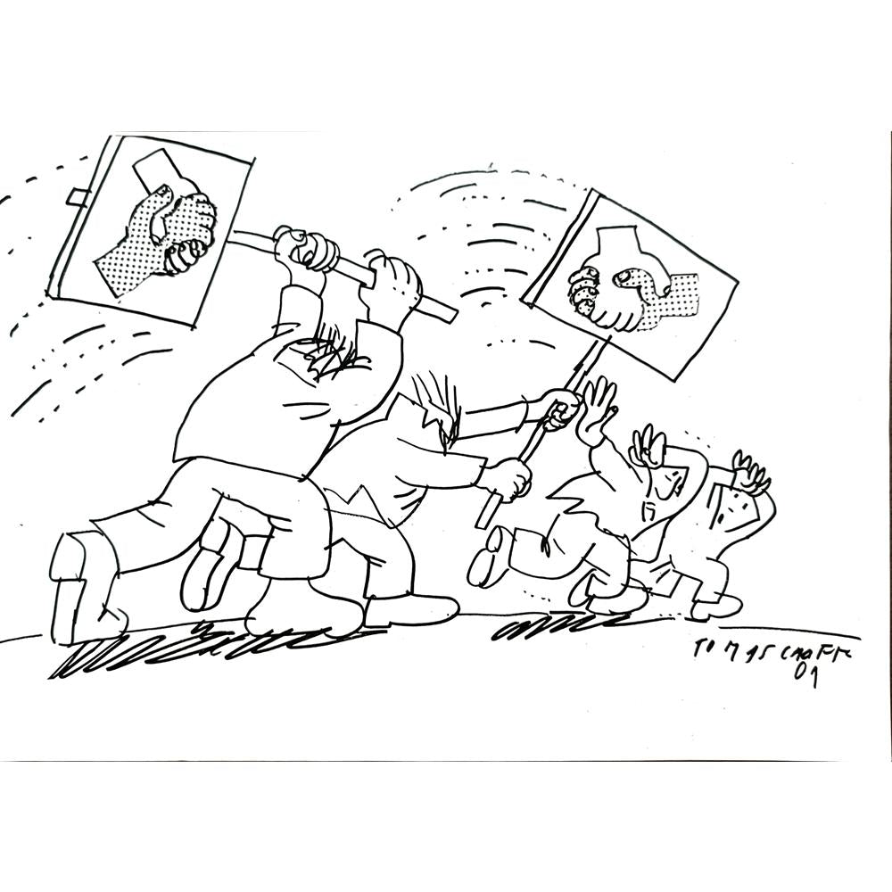 Jan Tomaschoff 29x21cm Orijinal Karikatür BOD04858