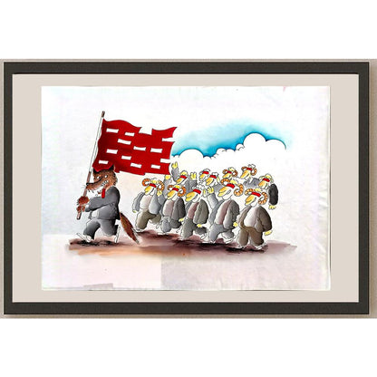 Lun Hong An 29x21cm Orijinal Karikatür BOD04863