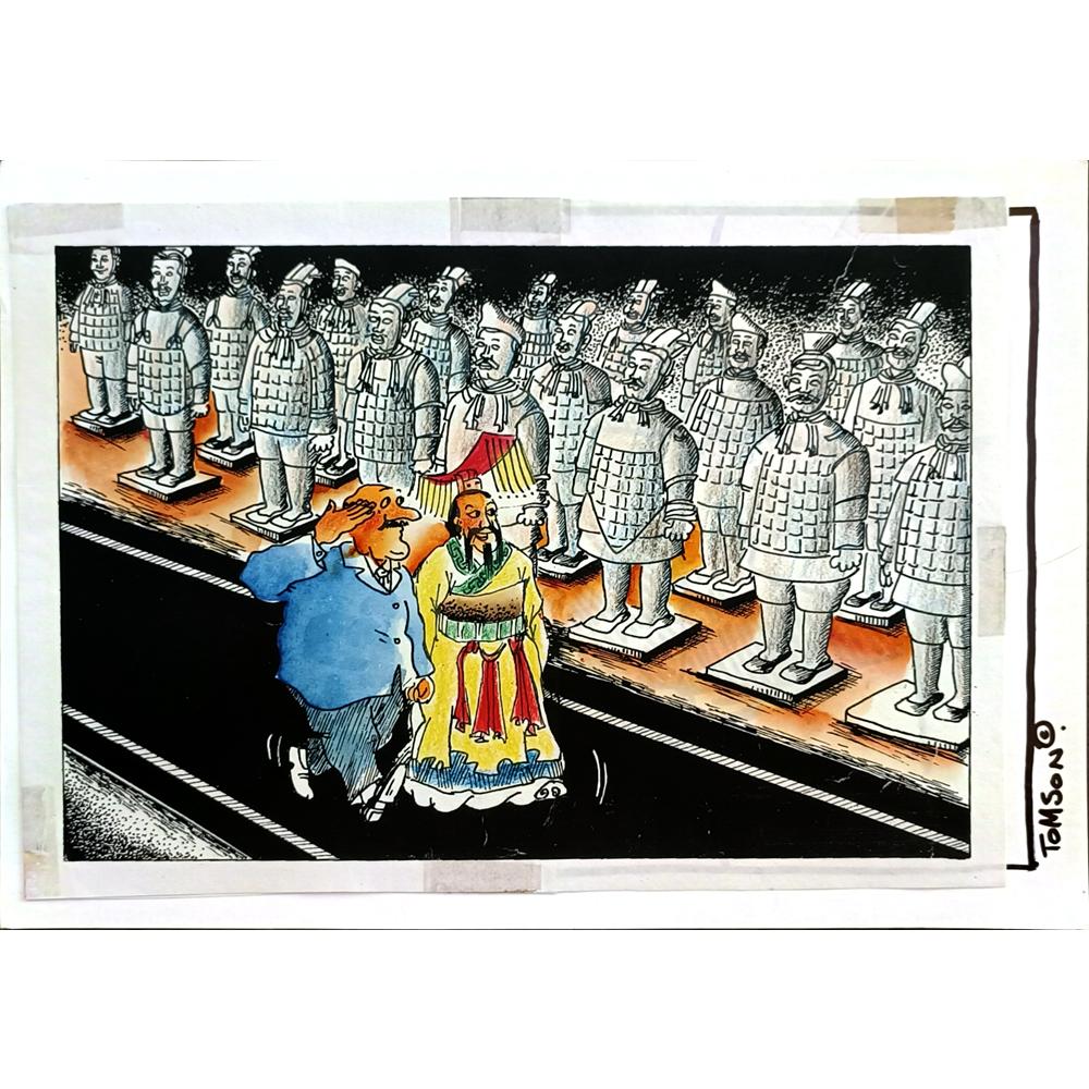 Tomek Woloszyn 30x24cm Orijinal Karikatür BOD04874
