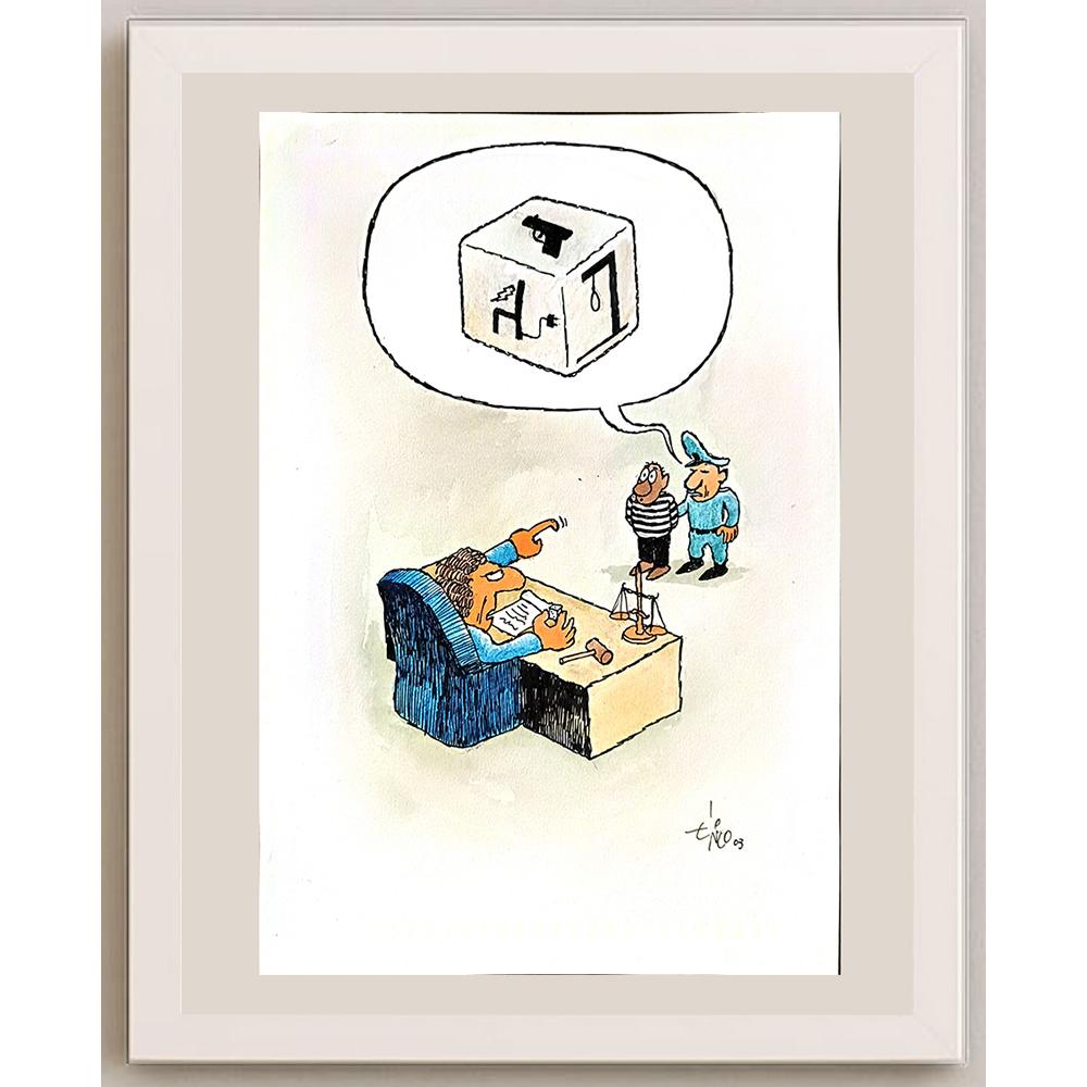 Erico Junqueira Ayres 29x21cm Orijinal Karikatür BOD04880