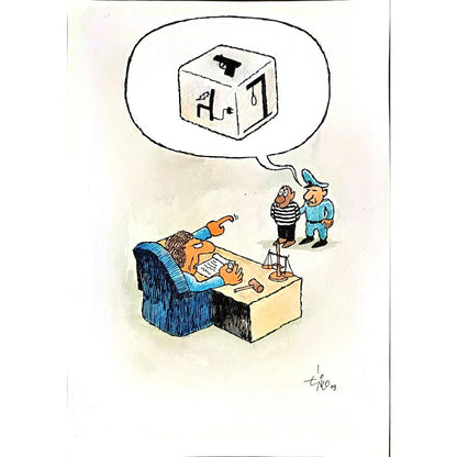 Erico Junqueira Ayres 29x21cm Orijinal Karikatür BOD04880