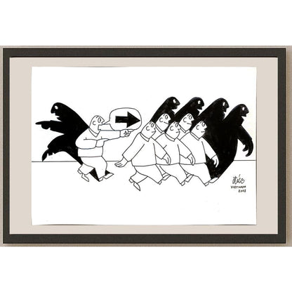 Nguyen Huu Due 25x17cm Orijinal Karikatür BOD04884