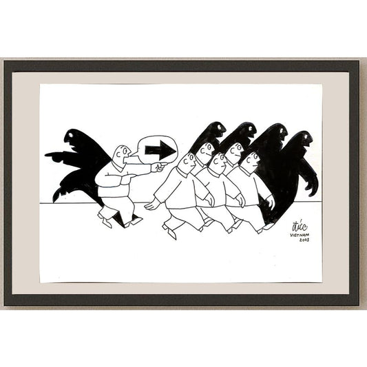 Nguyen Huu Due 25x17cm Orijinal Karikatür BOD04884