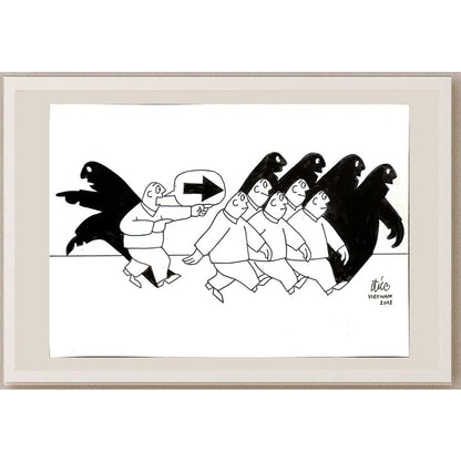 Nguyen Huu Due 25x17cm Orijinal Karikatür BOD04884