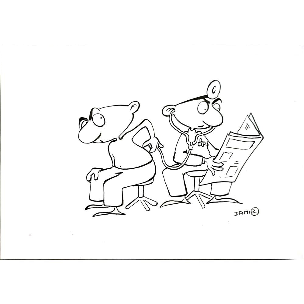 Damir Novak 29x21cm Orijinal Karikatür BOD04891