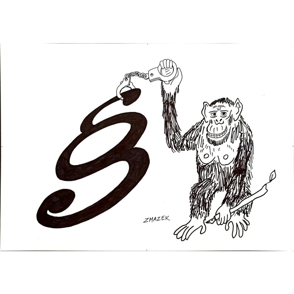 Stanko Zmazek 29x21cm Orijinal Karikatür BOD04892