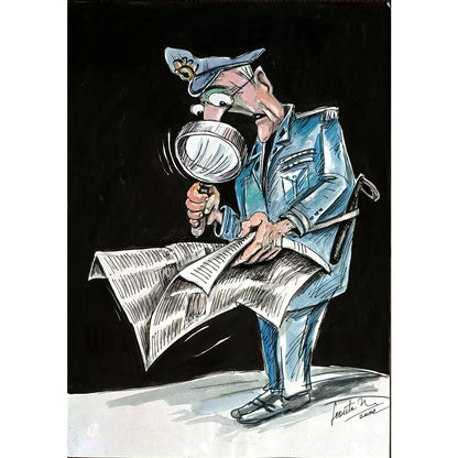 Leonte Nastase 29x21cm Orijinal Karikatür BOD04898
