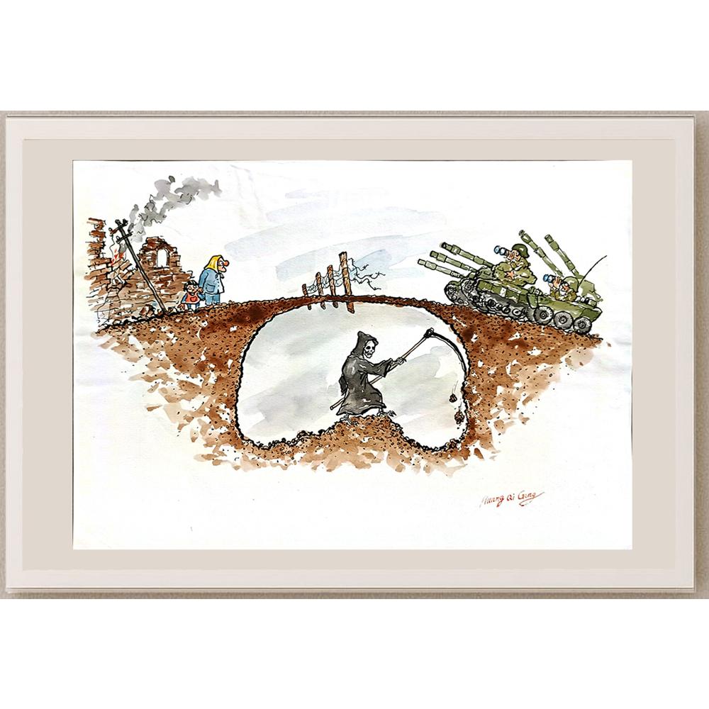 Huang Qi Gong 29x21cm Orijinal Karikatür BOD04902