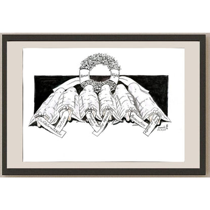 Shadid Atiqullah 29x21cm Orijinal Karikatür BOD04904