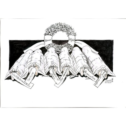 Shadid Atiqullah 29x21cm Orijinal Karikatür BOD04904