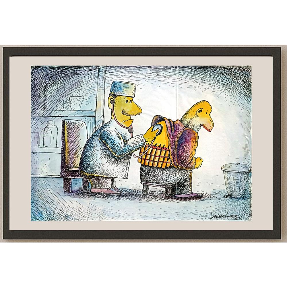 Den Wei Long 29x21cm Orijinal Karikatür BOD04909