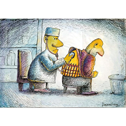 Den Wei Long 29x21cm Orijinal Karikatür BOD04909
