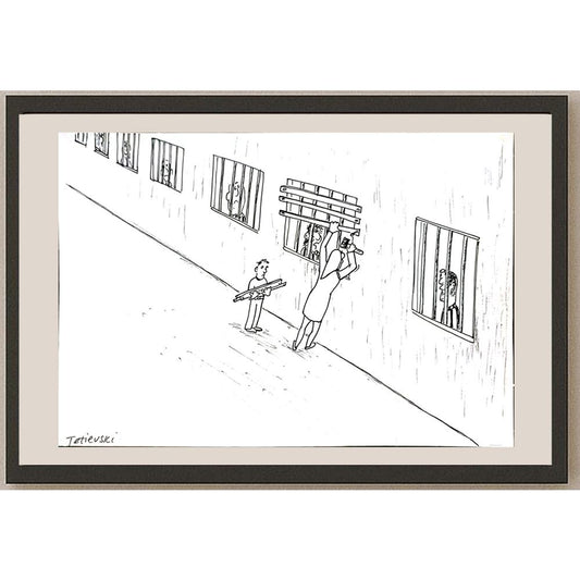Michael Tetievski 29x21cm Orijinal Karikatür BOD04912