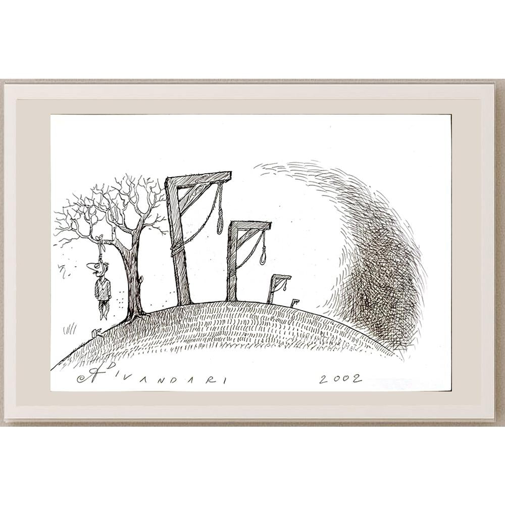 Ali Divandari 21x15cm Orijinal Karikatür BOD04914