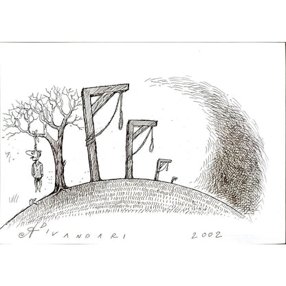 Ali Divandari 21x15cm Orijinal Karikatür BOD04914