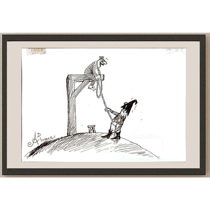 Ali Divandari 21x15cm Orijinal Karikatür BOD04915