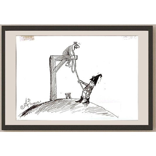Ali Divandari 21x15cm Orijinal Karikatür BOD04915