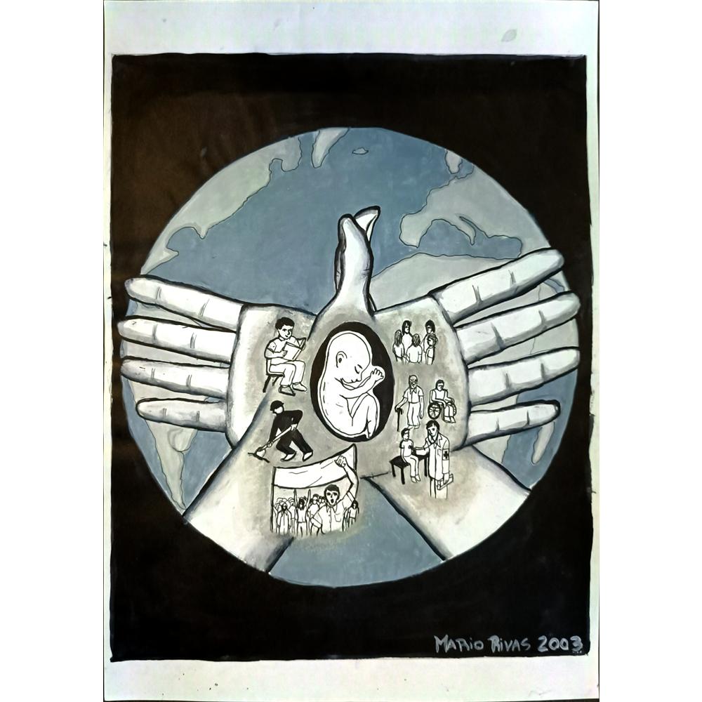 Mario Ruben Rivas 29x21cm Orijinal Karikatür BOD04928
