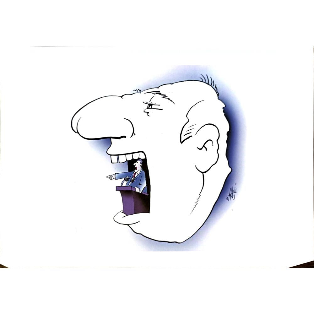 Nikola Otas 29x21cm Orijinal Karikatür BOD04933