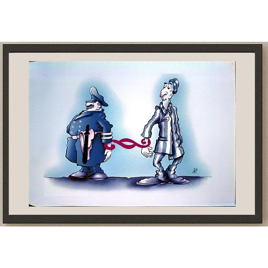 Nikola Otas 29x21cm Orijinal Karikatür BOD04934