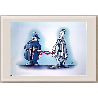 Nikola Otas 29x21cm Orijinal Karikatür BOD04934