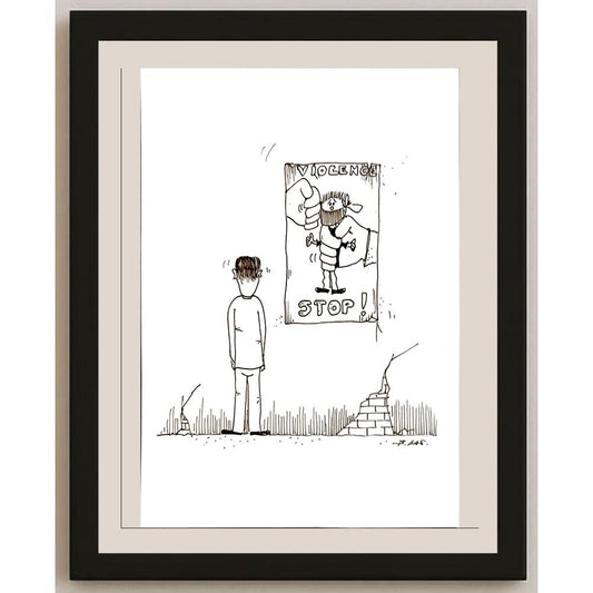 Beppe Battaçlia 29x21cm Orijinal Karikatür BOD04946