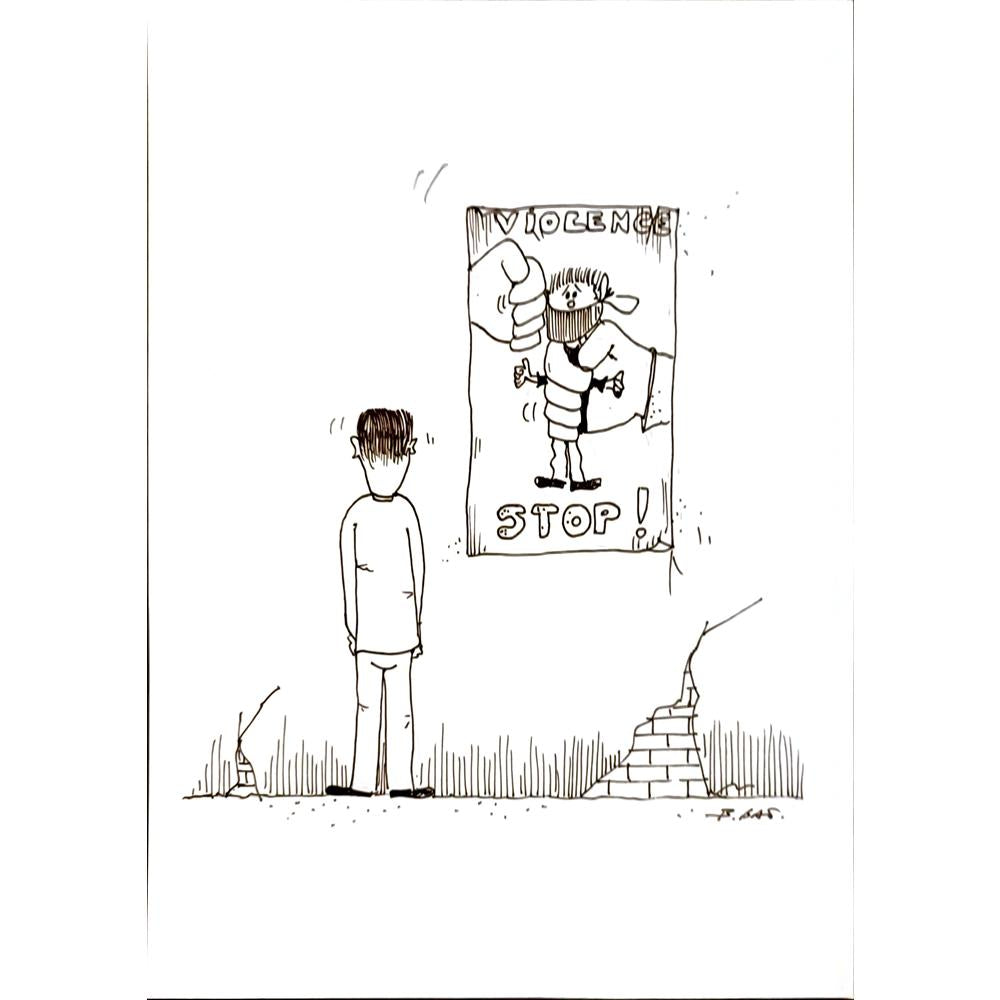 Beppe Battaçlia 29x21cm Orijinal Karikatür BOD04946