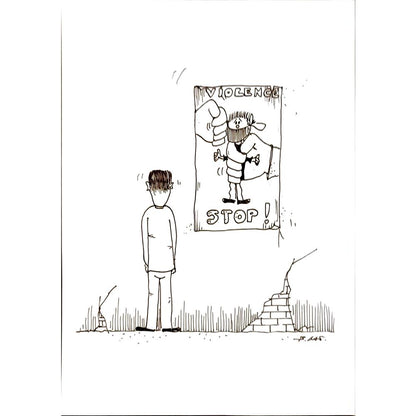 Beppe Battaçlia 29x21cm Orijinal Karikatür BOD04946