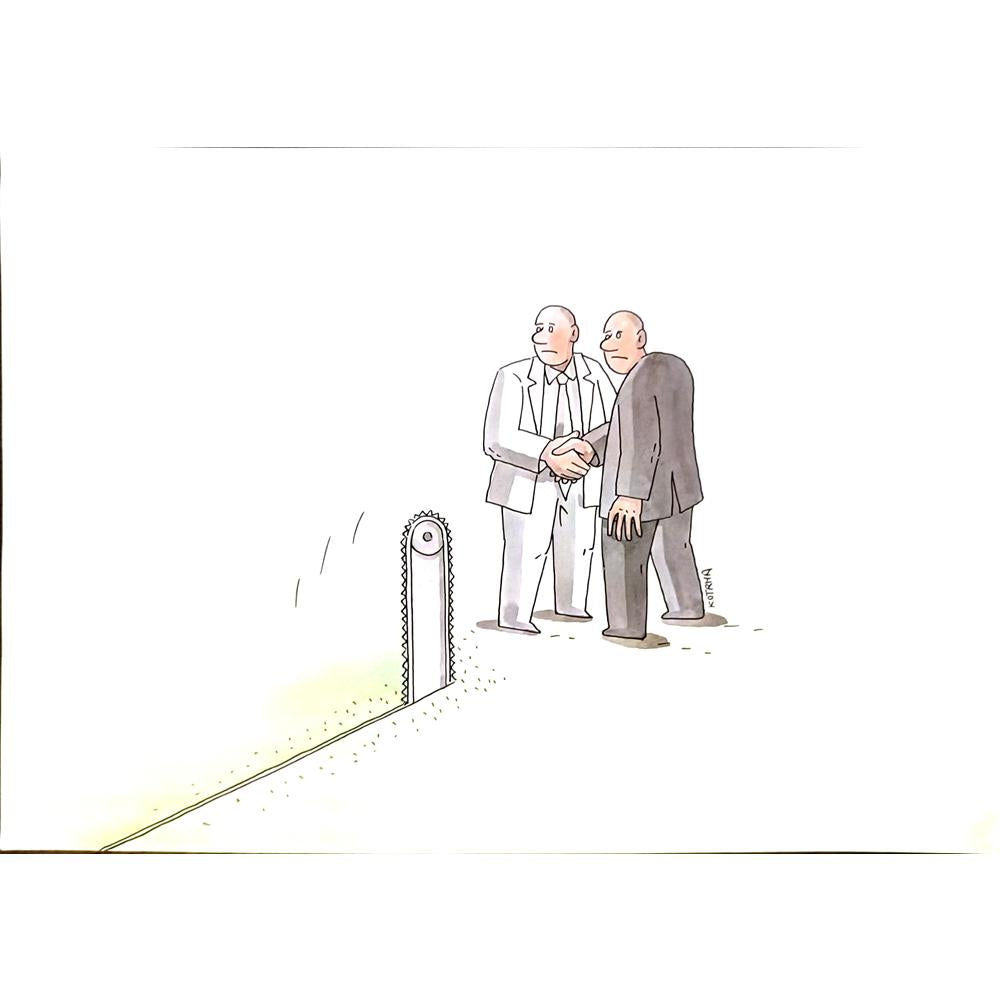 Lubomir Kotrha 29x21cm Orijinal Karikatür BOD04948