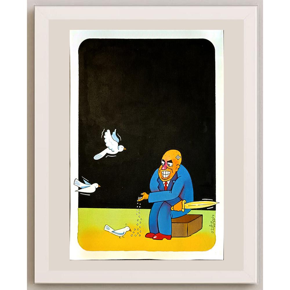 Waleed Naif Mohammed 29x21cm Orijinal Karikatür BOD04974
