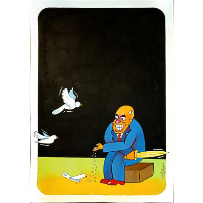 Waleed Naif Mohammed 29x21cm Orijinal Karikatür BOD04974