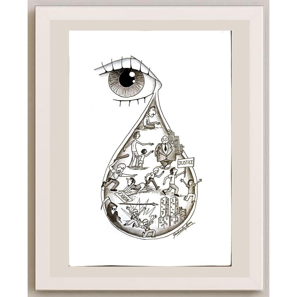 Gabriel Alejandra Lopez 29x21cm Orijinal Karikatür BOD04984