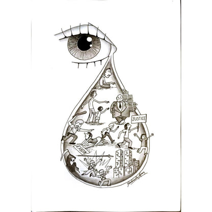 Gabriel Alejandra Lopez 29x21cm Orijinal Karikatür BOD04984