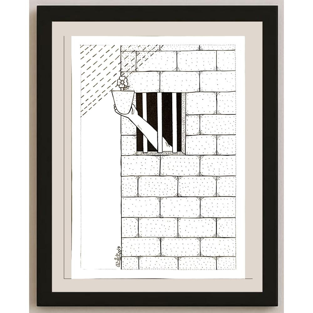 Waleed Naif Mohammed 29x21cm Orijinal Karikatür BOD04986