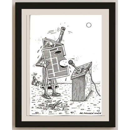 Porumbita Mihaita 29x21cm Orijinal Karikatür BOD04990