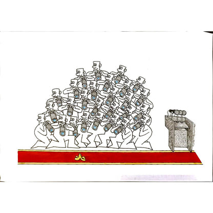 Li Runquan 29x21cm Orijinal Karikatür BOD04996